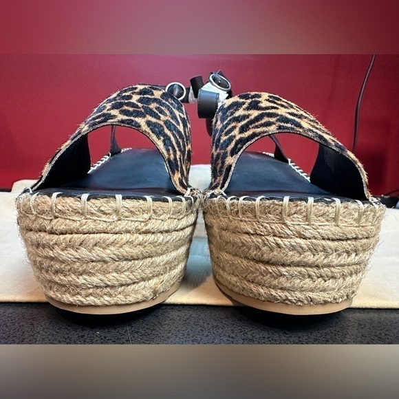 NWT Matisse Trapeze Black Cowhair Leopard Print Espadrilles Women’s Size 10M - Picture 8 of 10